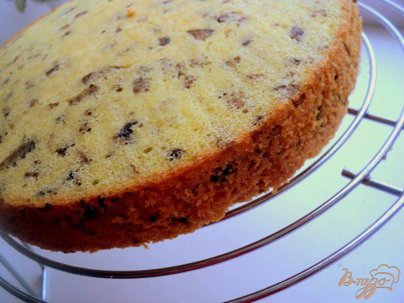 Фото приготовление рецепта: Грибной бисквитный торт шаг №7