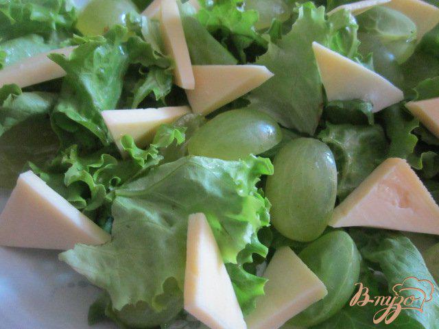 Фото приготовление рецепта: Салат с сыром и виноградом шаг №5