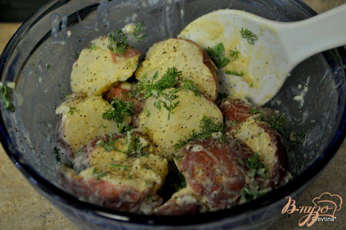 Фото приготовление рецепта: Картофельный салат с горчицей шаг №3