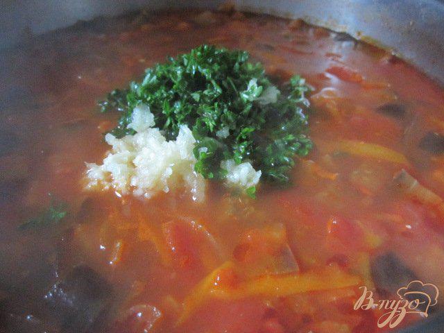 Фото приготовление рецепта: Густой овощной  суп с горохом нут шаг №6