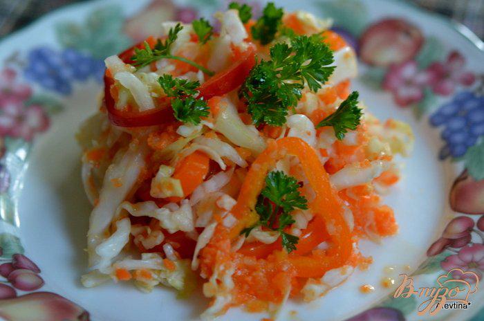 Фото приготовление рецепта: Слоппи капустный салат с соусом шаг №4