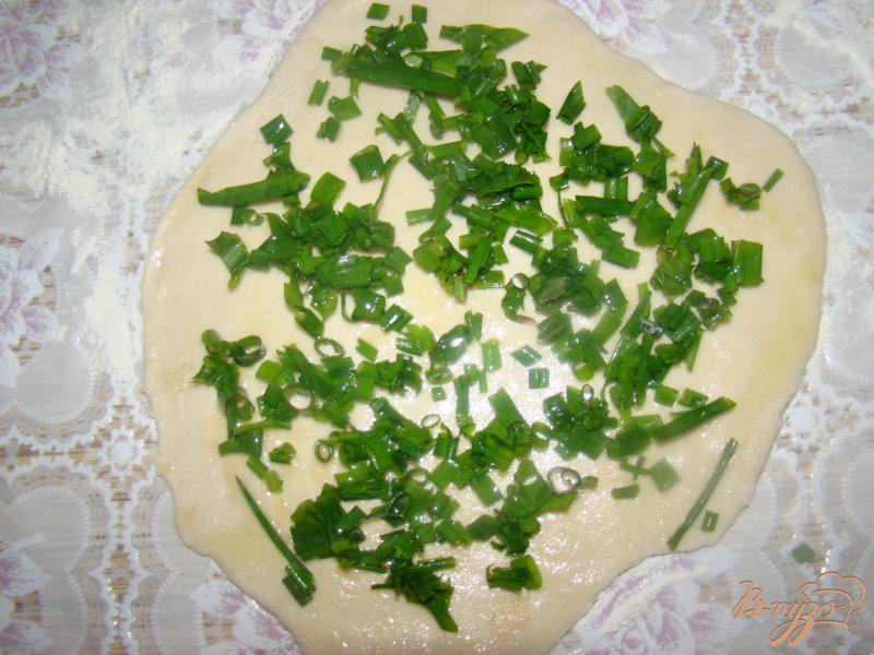 Фото приготовление рецепта: Китайские блины с зеленым луком шаг №6
