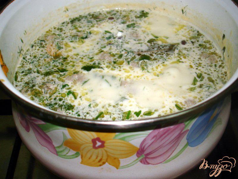 Фото приготовление рецепта: Суп с фрикадельками и сырочками шаг №6