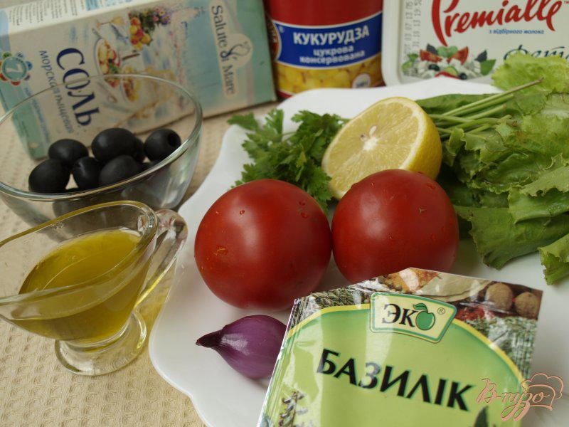Фото приготовление рецепта: Критский салат с фетой шаг №1