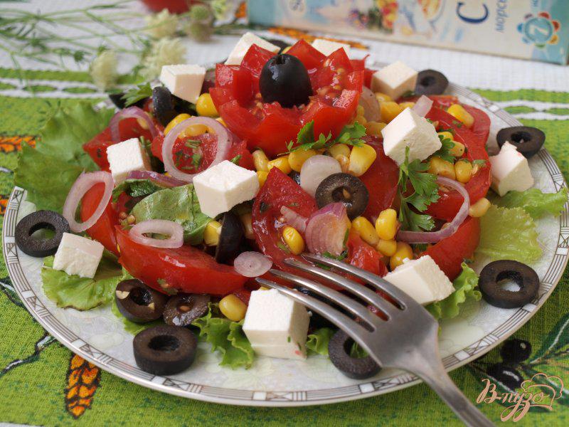 Фото приготовление рецепта: Критский салат с фетой шаг №4