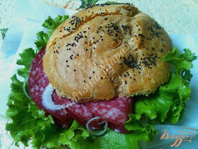 Фото приготовление рецепта: Сендвич с булочкой из заварного теста шаг №6