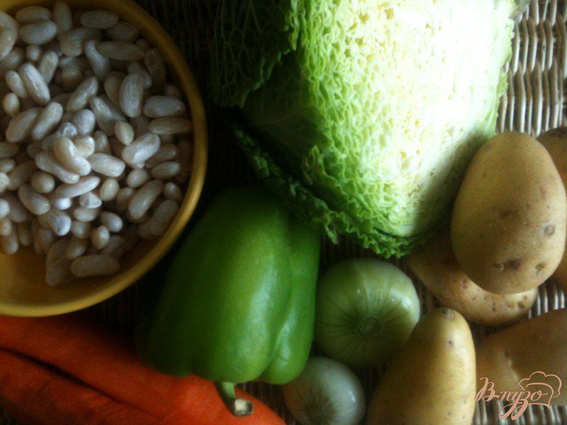 Фото приготовление рецепта: Суп из савойской капусты с белой фасолью шаг №1