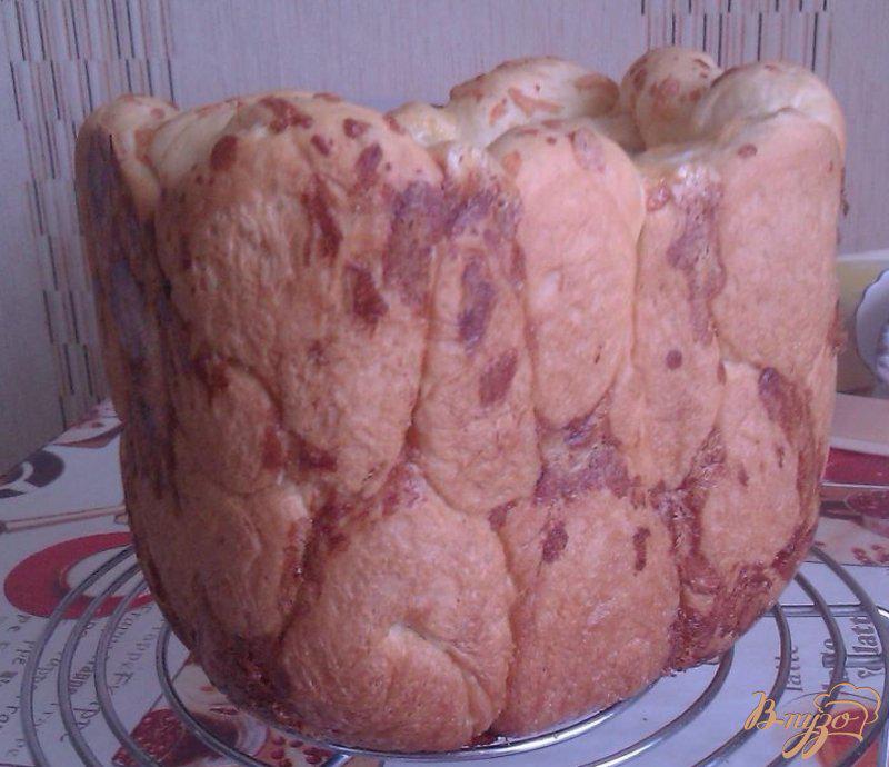Фото приготовление рецепта: Обезьяний хлеб с сыром в хлебопечке шаг №8