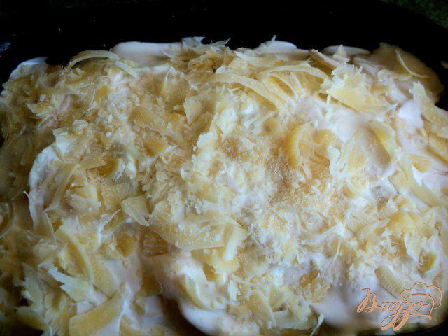 Фото приготовление рецепта: Картофель, запеченный с кабачками и мясом шаг №6