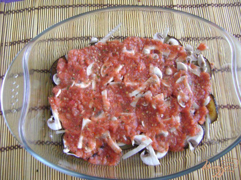 Фото приготовление рецепта: Запеканка из баклажан с помидорами и сыром шаг №10