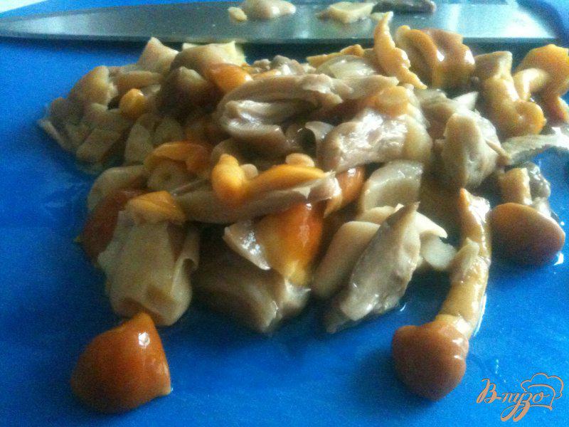 Фото приготовление рецепта: Салат с отварной рыбой и грибами шаг №3