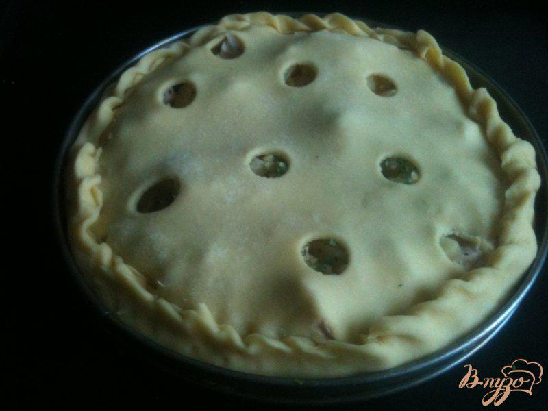 Фото приготовление рецепта: Пирог с копченой курятиной, имбирем и ананасом шаг №8