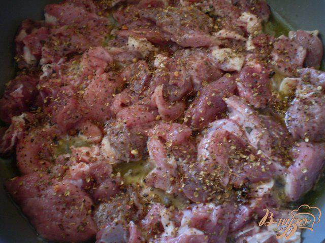 Фото приготовление рецепта: Мясо тушенное с грецкими орехами шаг №2