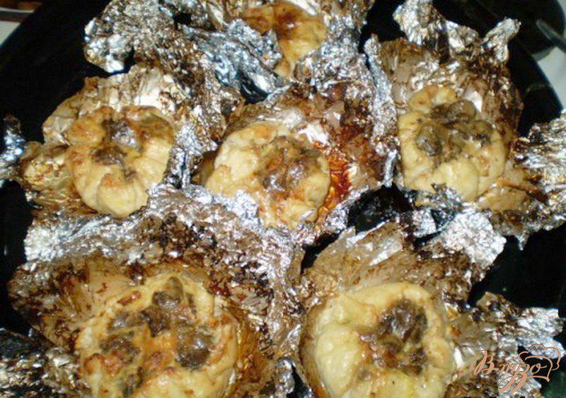 Фото приготовление рецепта: Мешочки мясные с грибами шаг №7