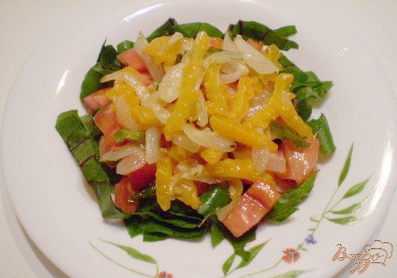 Фото приготовление рецепта: Овощной салат с горькой тыквой шаг №5