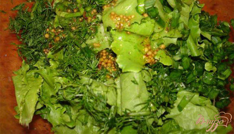 Фото приготовление рецепта: Салат с ветчиной и кунжутом шаг №4