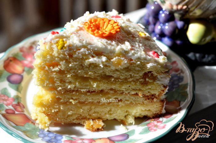 Фото приготовление рецепта: Апельсиновый кекс с начинкой и цитрусовыми цукатами шаг №9