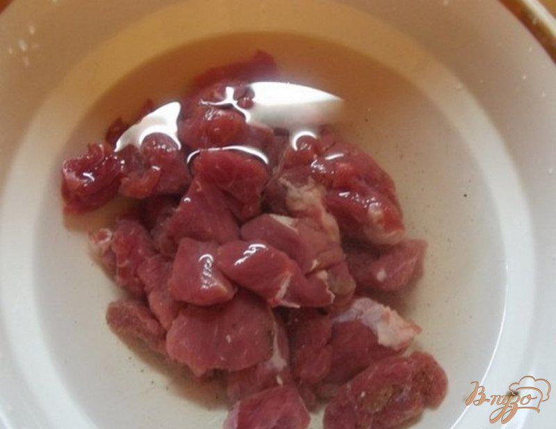 Фото приготовление рецепта: Мясо тушеное с яблоками в уксусе шаг №2