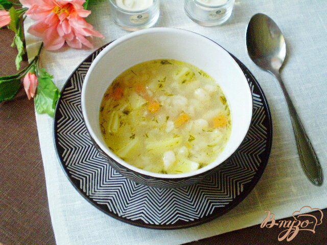 Фото приготовление рецепта: Овсяный суп с фасолью шаг №6