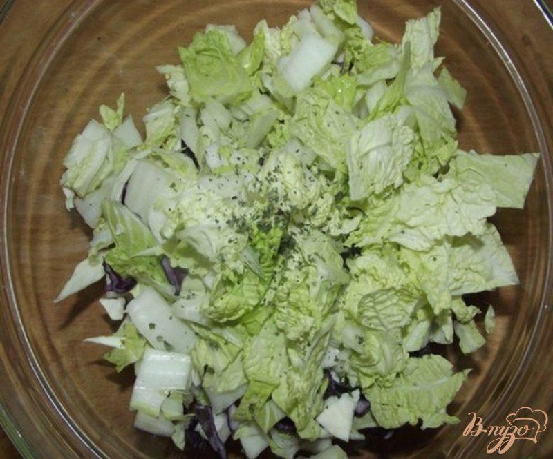 Фото приготовление рецепта: Капустный салат с яблоком шаг №4