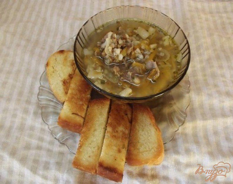 Фото приготовление рецепта: Суп на сале и баранине с гречкой шаг №10