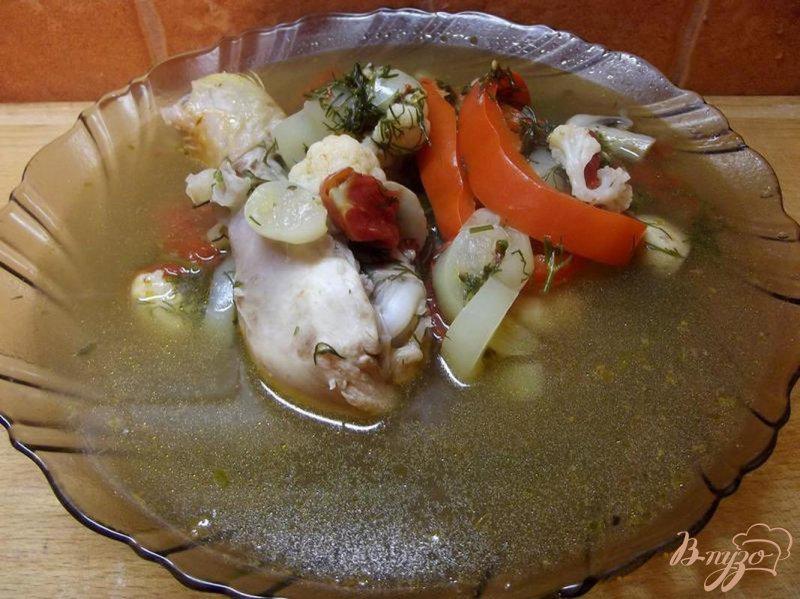 Фото приготовление рецепта: Грибной суп с курицей шаг №7