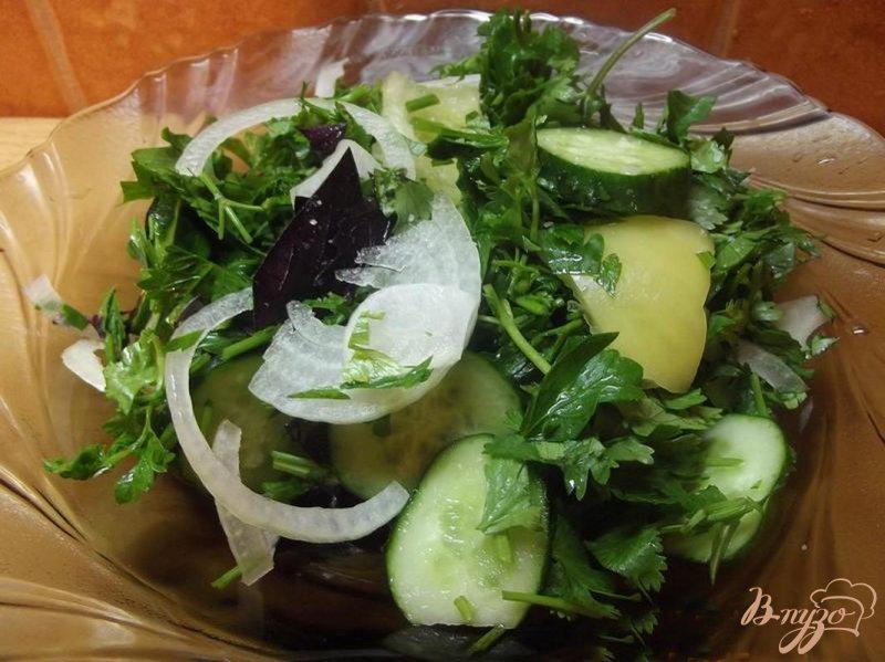 Фото приготовление рецепта: Зеленый салат шаг №7