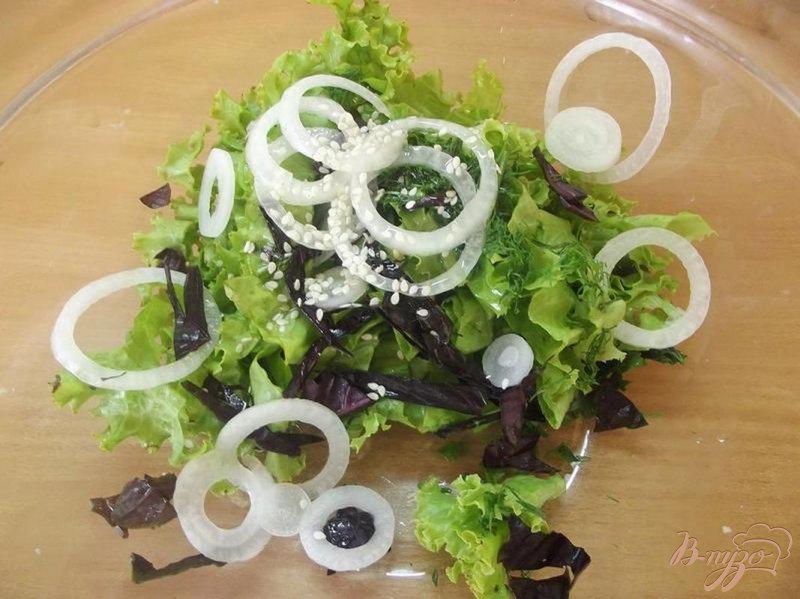 Фото приготовление рецепта: Французский салат из зелени шаг №6