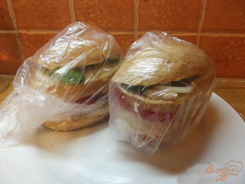 Фото приготовление рецепта: Яичный сэндвич шаг №5