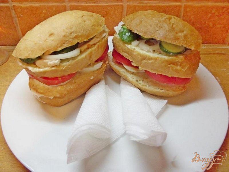 Фото приготовление рецепта: Яичный сэндвич шаг №6