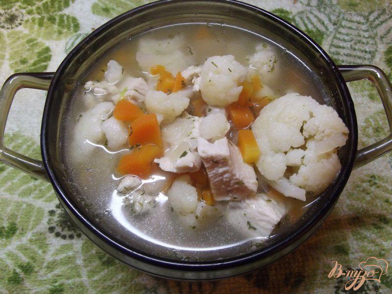 Фото приготовление рецепта: Суп из цветной капусты с тимьяном шаг №7