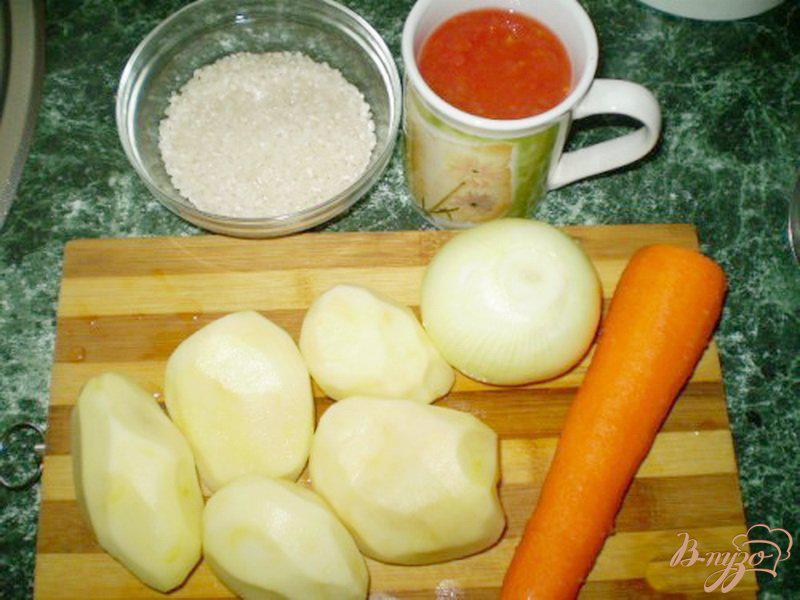Фото приготовление рецепта: Томатный суп с рисом шаг №1