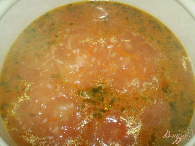 Фото приготовление рецепта: Томатный суп с рисом шаг №4