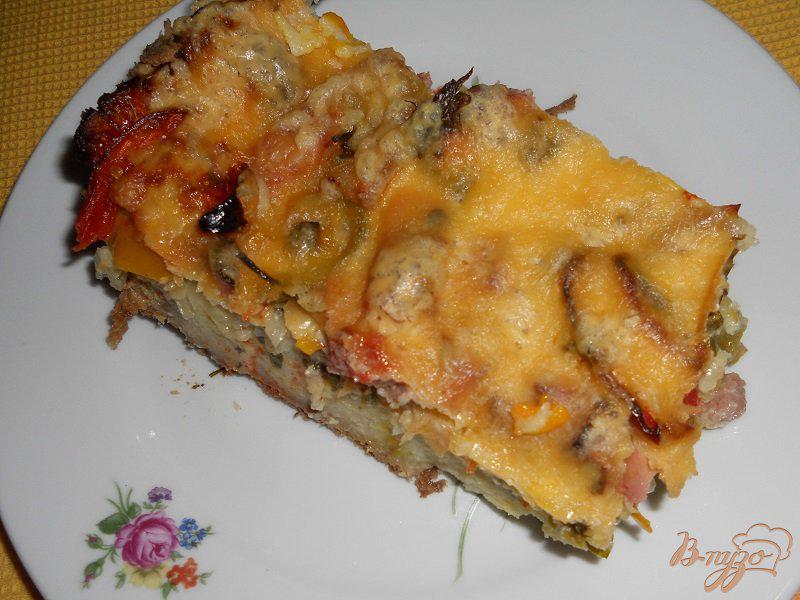 Фото приготовление рецепта: Пицца на кабачковой подушке шаг №13