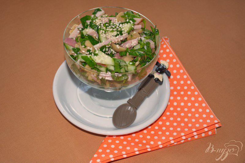 Фото приготовление рецепта: Салат с вареным балыком шаг №5