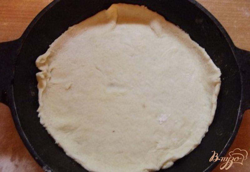 Фото приготовление рецепта: Пицца закрытая мясная с зеленью шаг №5