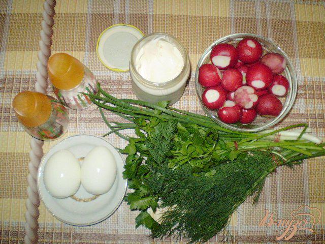 Фото приготовление рецепта: Редисковый салат со сметаной шаг №1