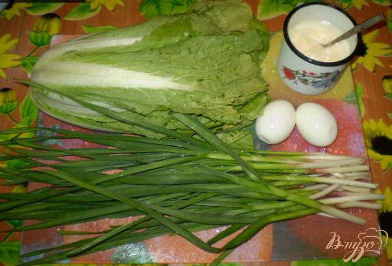 Фото приготовление рецепта: Пекинская капуста с яйцами и зеленым чесноком шаг №1