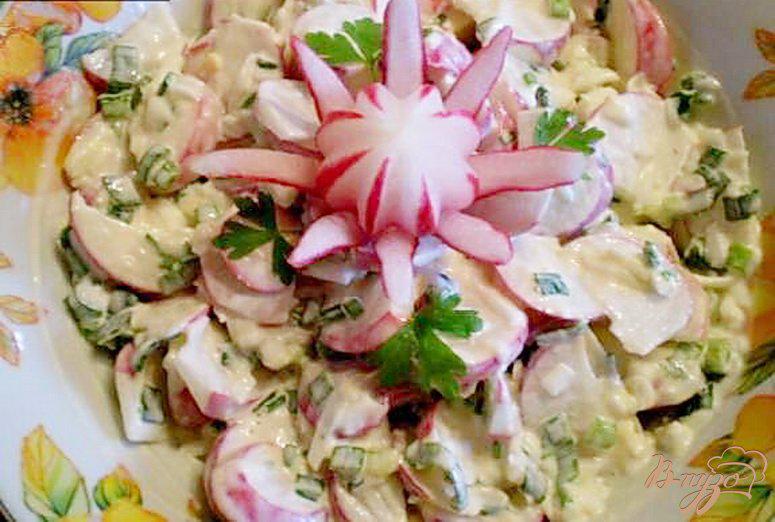 Фото приготовление рецепта: Салат из редиса с яйцом и зеленью шаг №3