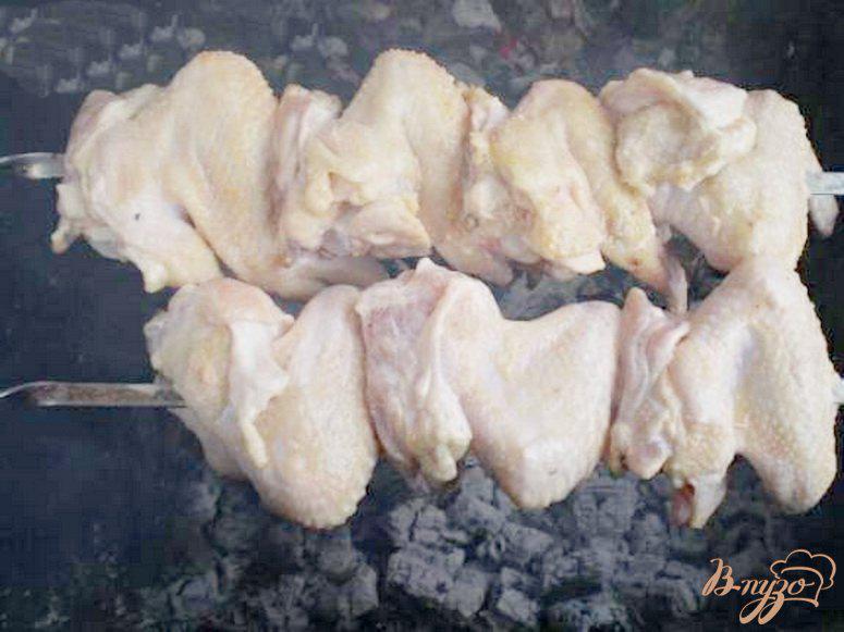 Фото приготовление рецепта: Шашлык куриный на кефире с чесноком шаг №3