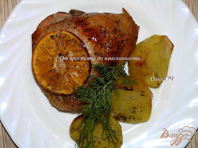 Фото приготовление рецепта: Курица с цитрусовыми и мятным сиропом шаг №4