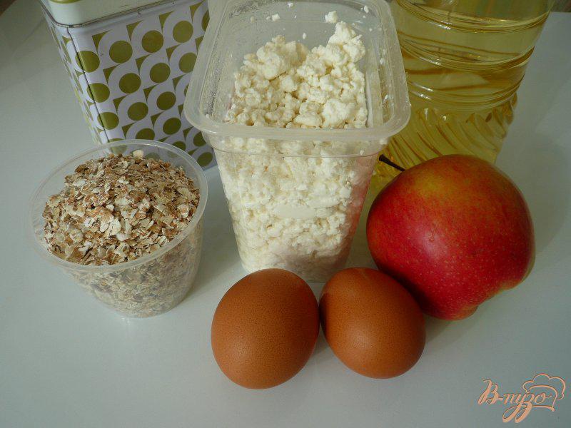 Фото приготовление рецепта: Творожная запеканка с яблоком и овсяными хлопьями шаг №1