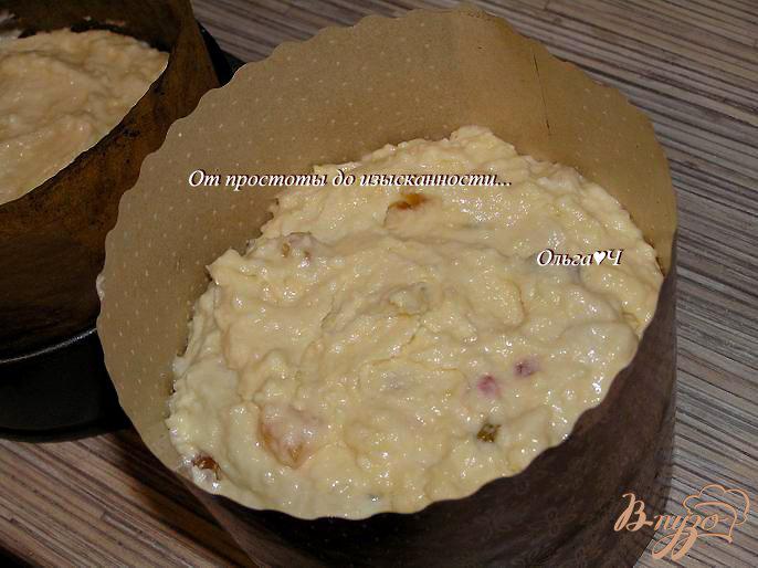 Фото приготовление рецепта: Творожный пасхальный кекс с цукатами шаг №6