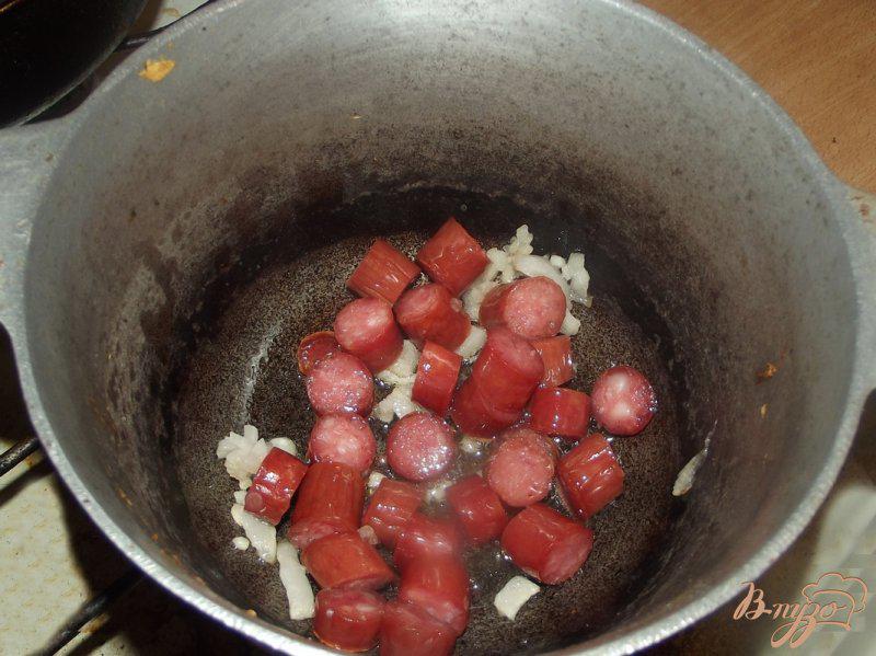 Фото приготовление рецепта: Фасолевый суп -пюре с копчеными колбасками шаг №5