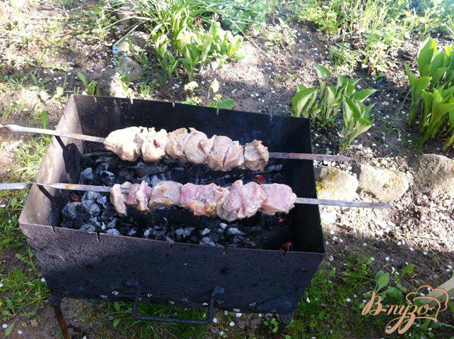 Фото приготовление рецепта: Шашлык из свинины, маринованный на кефире шаг №7