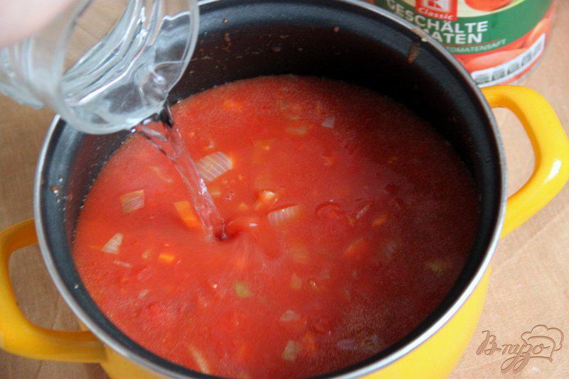 Фото приготовление рецепта: Томатный суп с травами и творожными шариками шаг №2