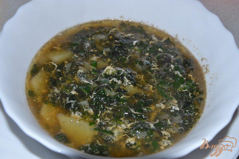 Фото приготовление рецепта: Крапивный суп с яйцом шаг №5