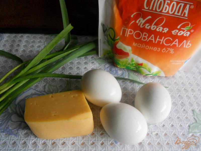 Фото приготовление рецепта: Салат сырный с молодым чесночком шаг №1