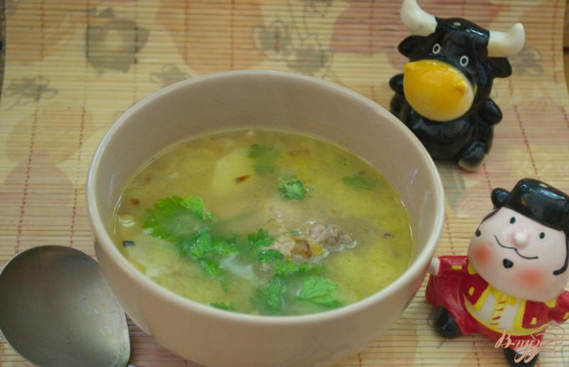 Фото приготовление рецепта: Говяжий суп с  беконом шаг №7