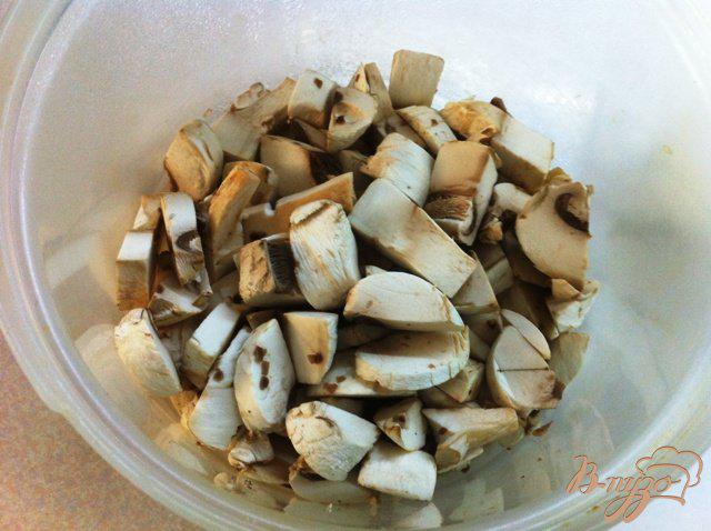 Фото приготовление рецепта: Сырные лепешки с грибами шаг №5